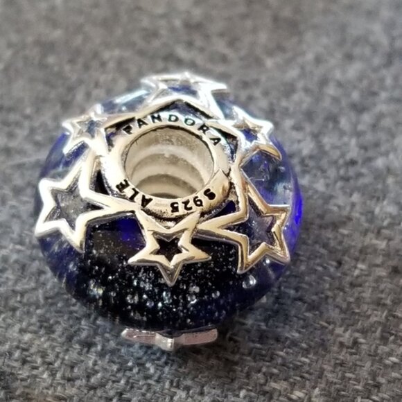 Pandora Galaxy Blue & Star Murano Charm - Picture 2 of 6